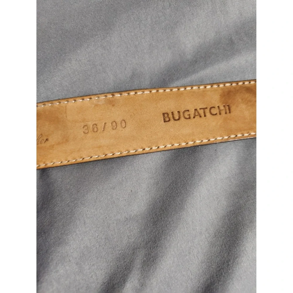 Bugatchi Mens Belt 36 Nvy White Polka Dot Leather Hndmde Italy CD112 Distressed